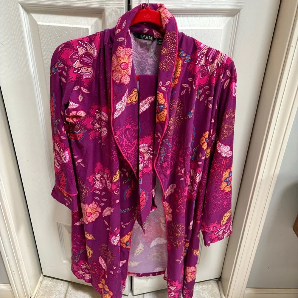 IMAN Purple and Pink Floral Kimono More like a robe
